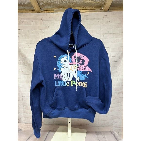 My Little Pony Cropped Graphic Hoodie Cropped Sweatshirt Blue Tootsie Brony MLP - Picture 1 of 7